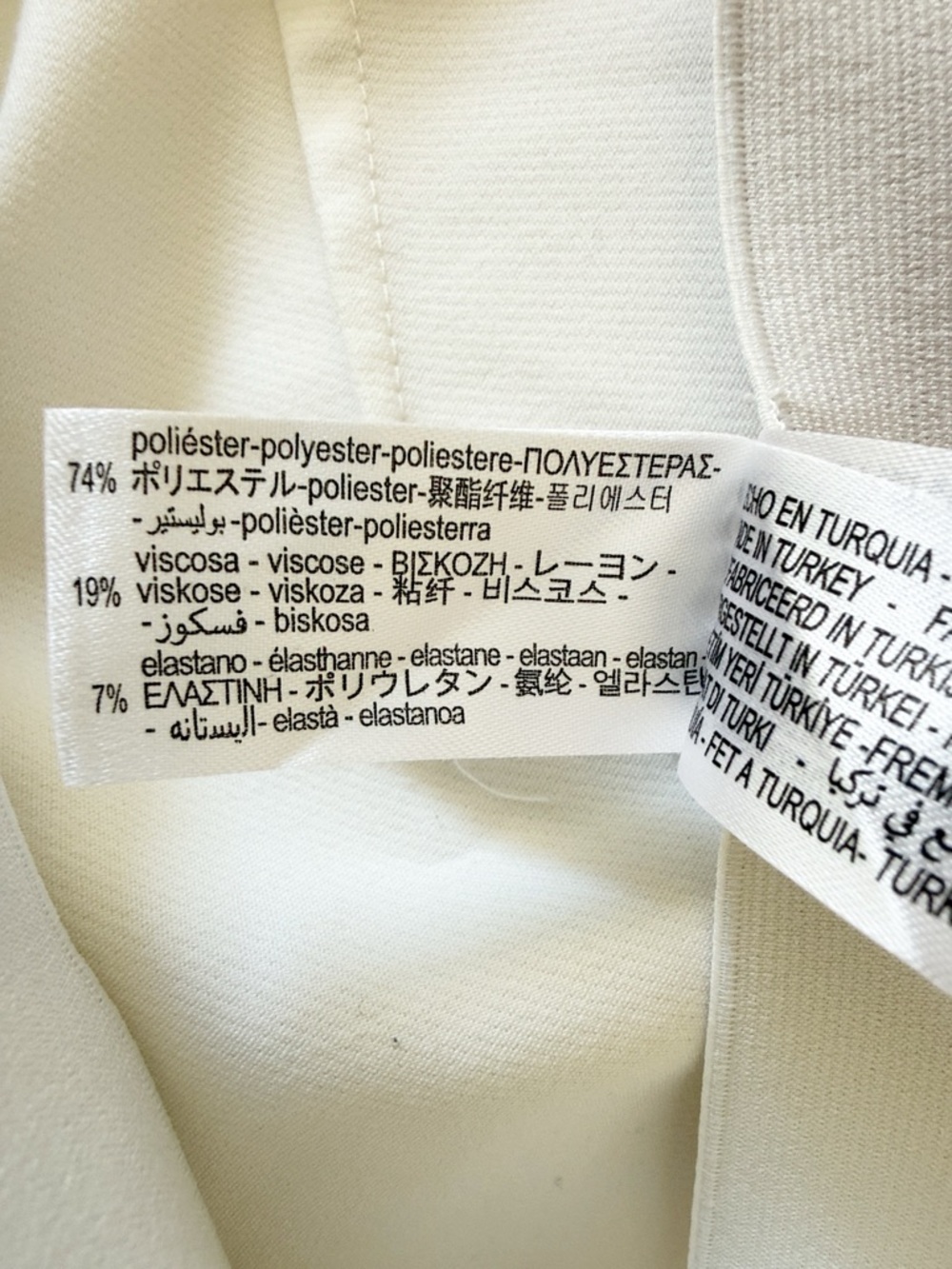 ZARA Minimalist White Flared Dress Pants High Waisted Creased Size Large - Picture 13 of 14